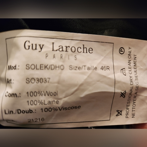 Guy Laroche Paris Pinstripe Black Blazer Guy Laroche - Picture 5 of 5